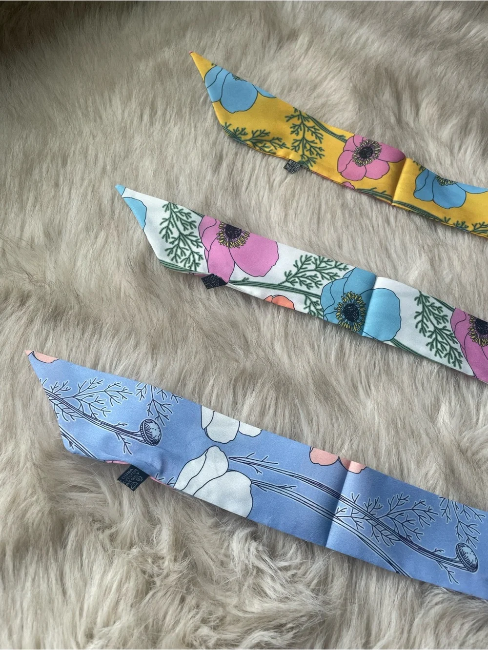 Set of 3 Floral Skinny Bandana Scarves